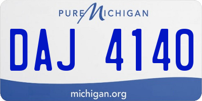 MI license plate DAJ4140