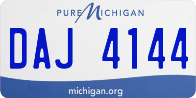 MI license plate DAJ4144