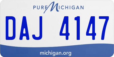 MI license plate DAJ4147