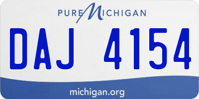 MI license plate DAJ4154