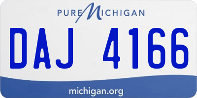 MI license plate DAJ4166
