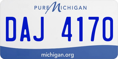 MI license plate DAJ4170