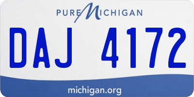 MI license plate DAJ4172
