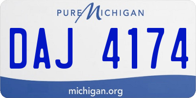 MI license plate DAJ4174