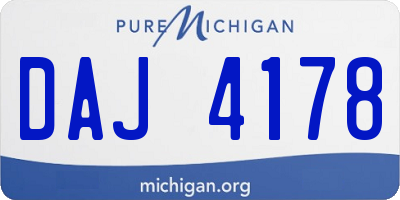MI license plate DAJ4178