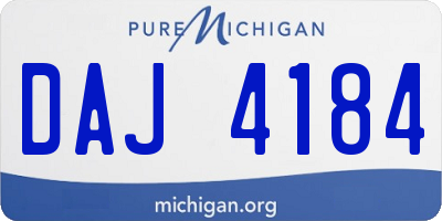 MI license plate DAJ4184