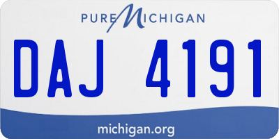 MI license plate DAJ4191