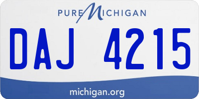 MI license plate DAJ4215