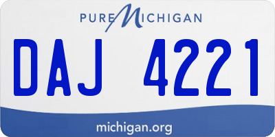 MI license plate DAJ4221