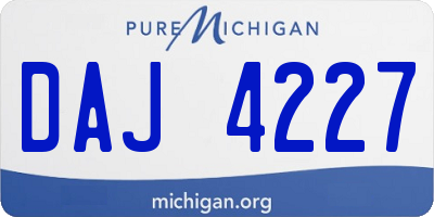 MI license plate DAJ4227