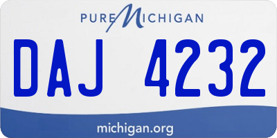 MI license plate DAJ4232