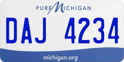 MI license plate DAJ4234