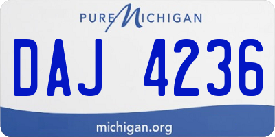 MI license plate DAJ4236