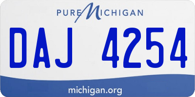 MI license plate DAJ4254