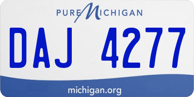 MI license plate DAJ4277