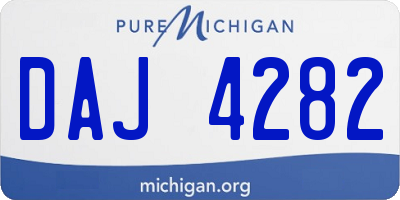 MI license plate DAJ4282
