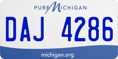 MI license plate DAJ4286