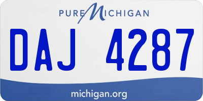 MI license plate DAJ4287