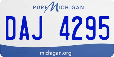 MI license plate DAJ4295