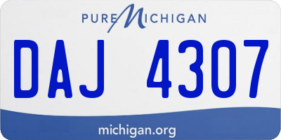 MI license plate DAJ4307