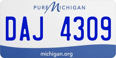 MI license plate DAJ4309