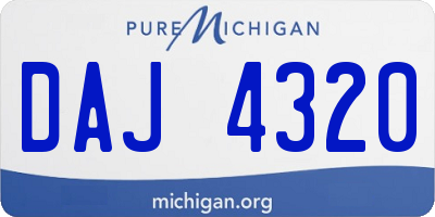 MI license plate DAJ4320