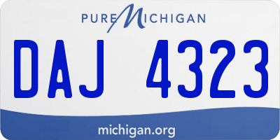 MI license plate DAJ4323