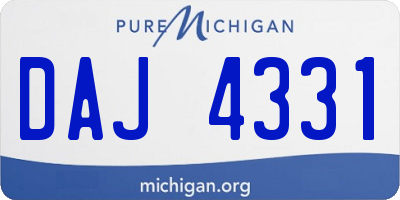 MI license plate DAJ4331