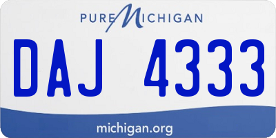 MI license plate DAJ4333