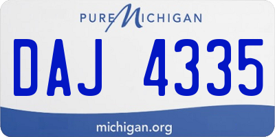 MI license plate DAJ4335