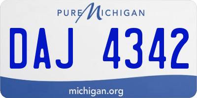 MI license plate DAJ4342