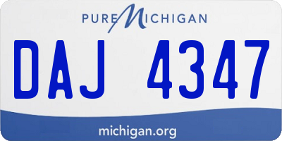 MI license plate DAJ4347