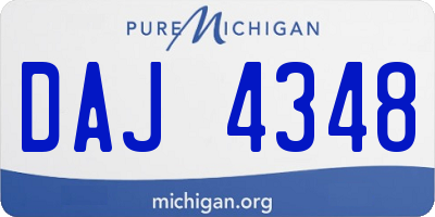 MI license plate DAJ4348