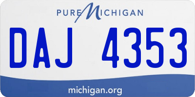 MI license plate DAJ4353