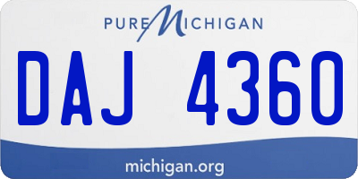 MI license plate DAJ4360