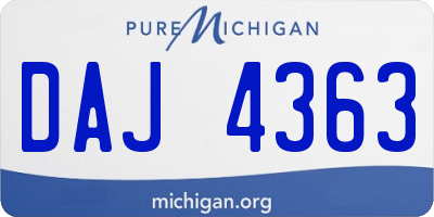 MI license plate DAJ4363