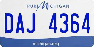 MI license plate DAJ4364