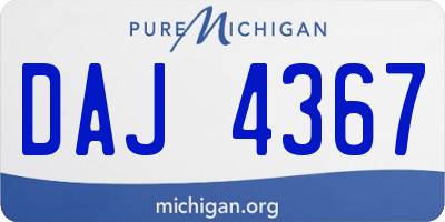 MI license plate DAJ4367
