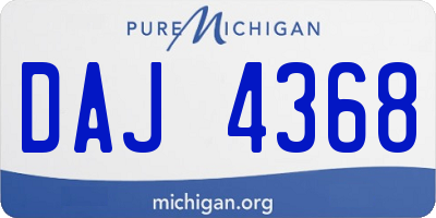 MI license plate DAJ4368