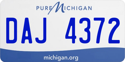 MI license plate DAJ4372