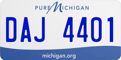 MI license plate DAJ4401