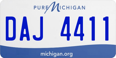 MI license plate DAJ4411