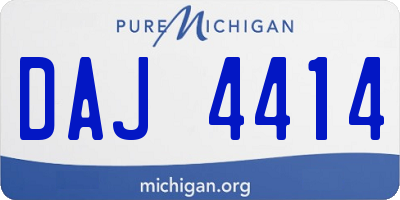 MI license plate DAJ4414