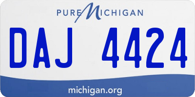 MI license plate DAJ4424