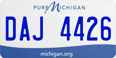 MI license plate DAJ4426