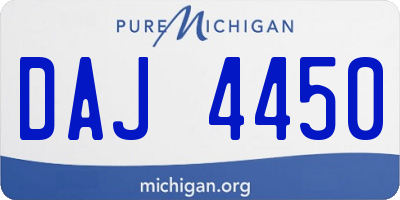 MI license plate DAJ4450