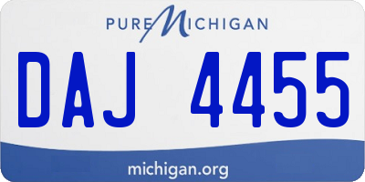 MI license plate DAJ4455