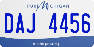 MI license plate DAJ4456