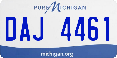 MI license plate DAJ4461