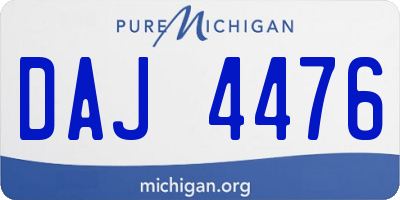 MI license plate DAJ4476